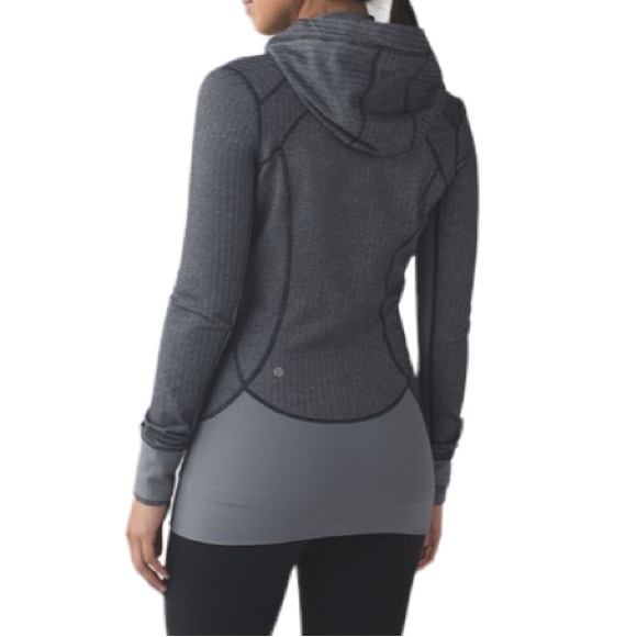 LULULEMON  Daily Practice Herringbone Slate Black Gray Light Hoodie W4166S - Picture 2 of 14